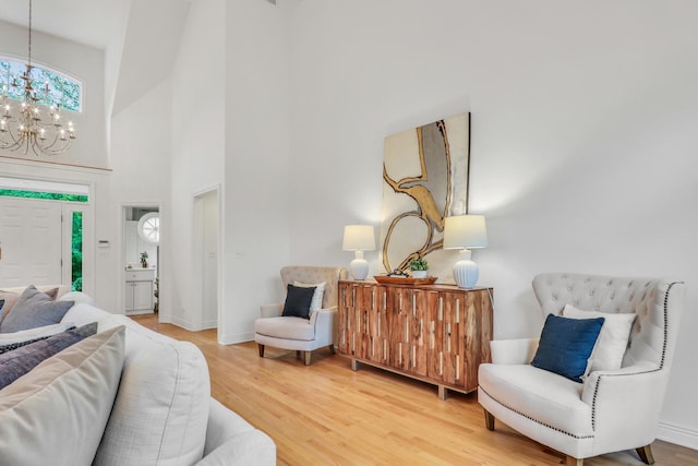 1700 Cornell Ct, Lake Forest, IL 60045 - bedroom with a chandelier, high vaulted ceiling, and wood finished floors