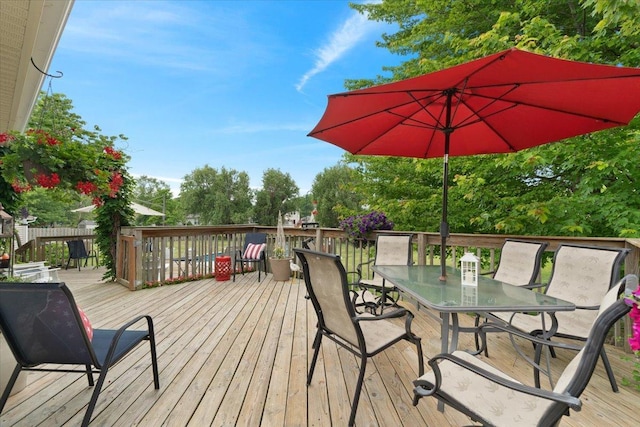 3583 Newport Dr, Island Lake, IL 60042 - wooden deck with outdoor dining area