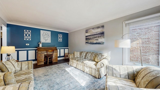 7525 N Overhill Ave, Chicago, IL 60631 - living room with wood finished floors and crown molding