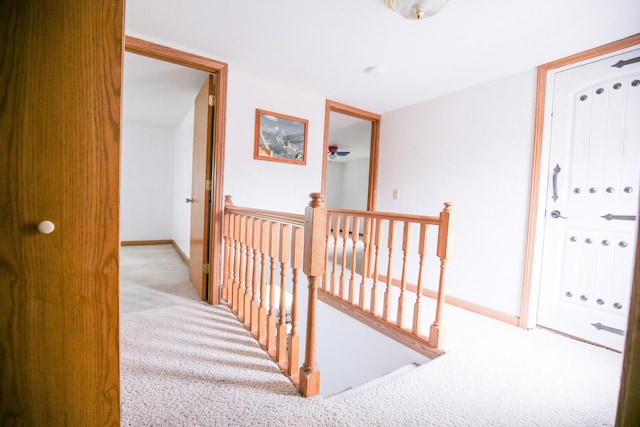 382 Keigwin Rd, Walnut, IL 61376 - hall featuring an upstairs landing and carpet