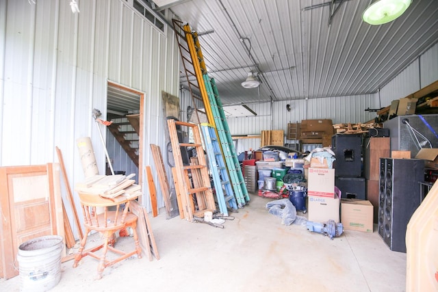 382 Keigwin Rd, Walnut, IL 61376 - garage with metal wall