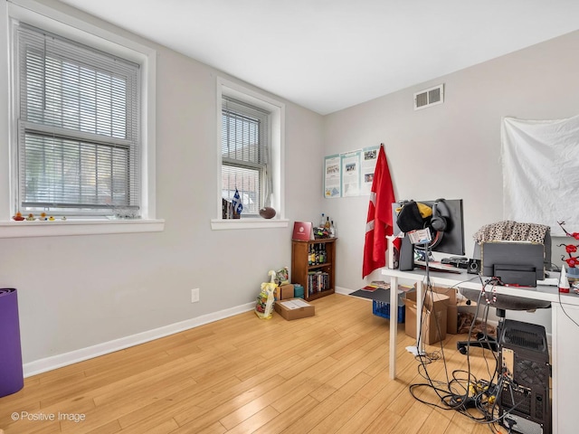 2118 W N Ave Unit Bs, Chicago, IL 60647 - office area featuring wood finished floors and baseboards