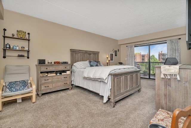 1422 Woodbridge Rd Unit 2E, Joliet, IL 60436 - bedroom with access to exterior, light carpet, and a textured ceiling