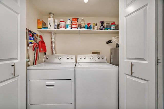 1422 Woodbridge Rd Unit 2E, Joliet, IL 60436 - laundry room featuring separate washer and dryer and water heater