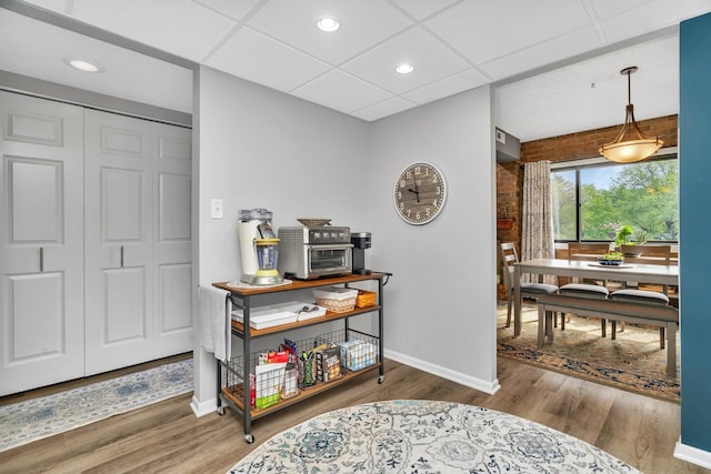 1422 Woodbridge Rd Unit 2E, Joliet, IL 60436 - foyer entrance featuring wood finished floors, a drop ceiling, and recessed lighting