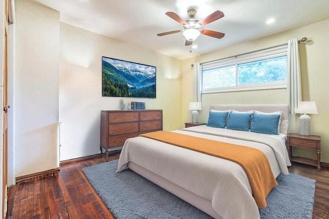 817 Hibbard Rd Unit D, Wilmette, IL 60091 - bedroom with wood finished floors, recessed lighting, and a ceiling fan