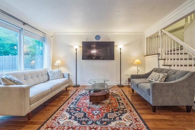 817 Hibbard Rd Unit D, Wilmette, IL 60091 - living area with ornamental molding, wood finished floors, and stairs