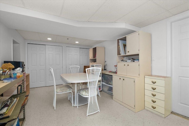 850 Evergreen Way, Highland Park, IL 60035 - dining space with a drop ceiling and recessed lighting