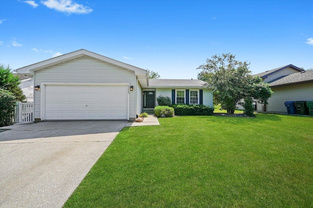 13659 W Cedarbend Dr, Homer Glen, IL 60491 - ranch-style home with an attached garage, concrete driveway, and a front yard