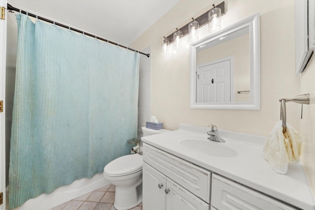 13659 W Cedarbend Dr, Homer Glen, IL 60491 - full bath with vanity, tile patterned floors, and shower / bathtub combination with curtain