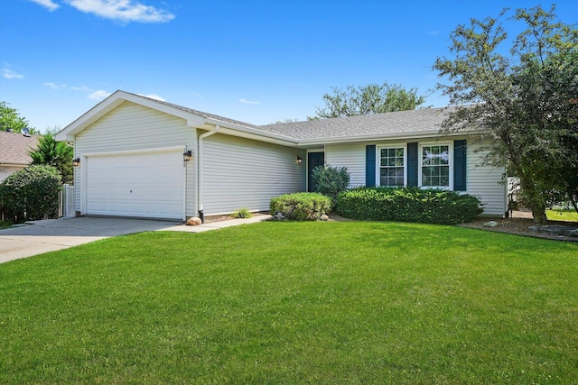 13659 W Cedarbend Dr, Homer Glen, IL 60491 - ranch-style house with an attached garage, a front yard, driveway, and roof with shingles