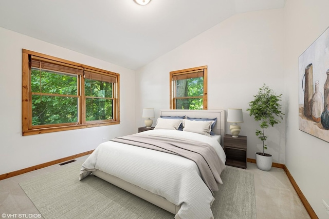 723 N River Rd, Algonquin, IL 60102 - bedroom with vaulted ceiling and carpet flooring