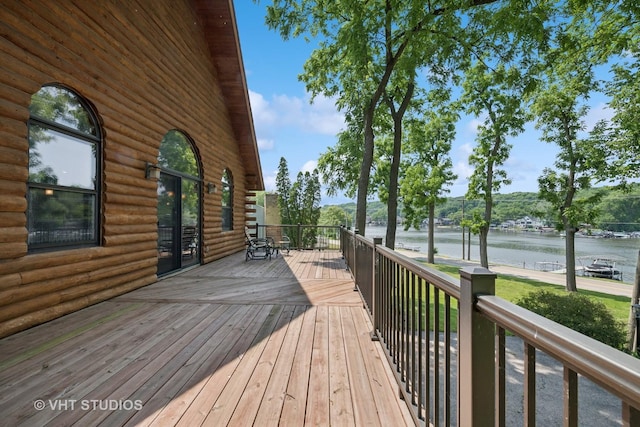 723 N River Rd, Algonquin, IL 60102 - wooden deck featuring a water view