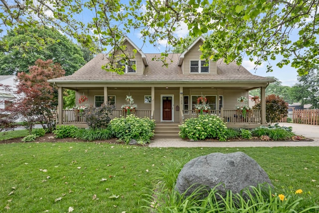 525 Palmer Ave, Aurora, IL 60506 - view of front of home with a porch, a front yard, and a shingled roof