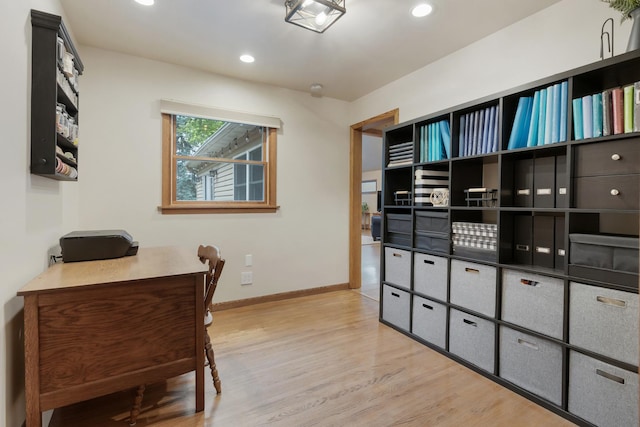 525 Palmer Ave, Aurora, IL 60506 - office area featuring light wood-style floors and recessed lighting