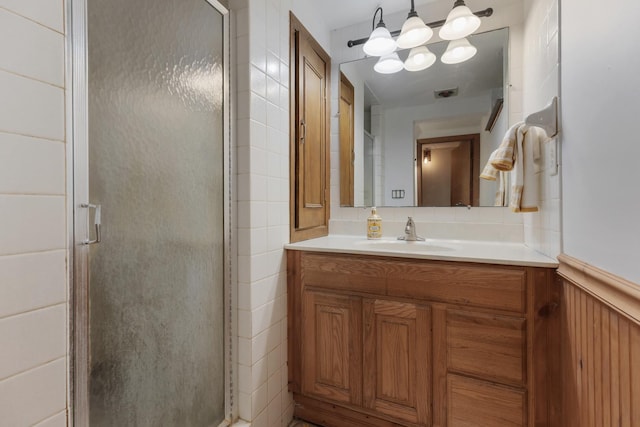 525 Palmer Ave, Aurora, IL 60506 - bathroom with vanity and a shower stall