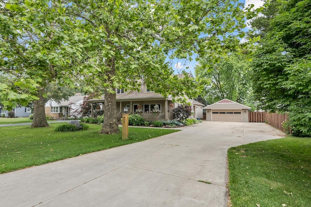 525 Palmer Ave, Aurora, IL 60506 - view of property hidden behind natural elements with a detached garage and covered porch