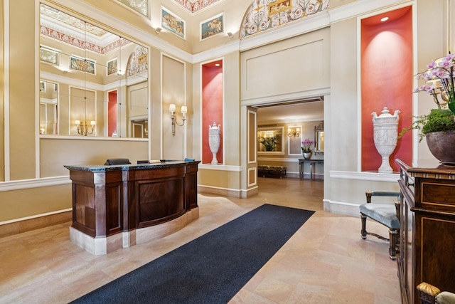 219 E Lake Shore Dr Unit 8C, Chicago, IL 60611 - reception featuring a towering ceiling and ornamental molding