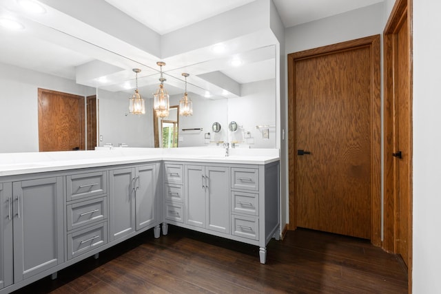 5357 Winding Creek Dr Unit 5357, Rockford, IL 61114 - full bathroom with double vanity, wood finished floors, and recessed lighting