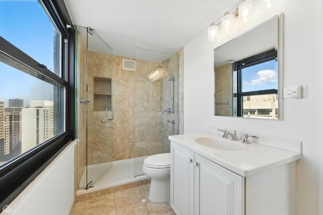 3150 N Lake Shore Dr Unit 29F, Chicago, IL 60657 - full bathroom with a stall shower, vanity, and tile patterned flooring