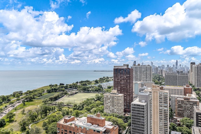 3150 N Lake Shore Dr Unit 29F, Chicago, IL 60657 - drone / aerial view of a nearby body of water and city skyline