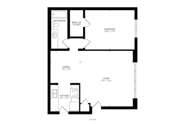 5113 N E River Rd Unit 1M, Chicago, IL 60656 - view of room layout