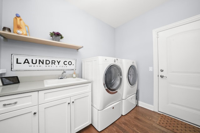 13616 S Erin Dr, Homer Glen, IL 60491 - laundry room featuring washing machine and clothes dryer, cabinet space, and dark wood finished floors