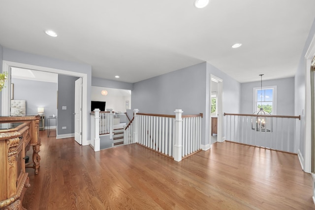 13616 S Erin Dr, Homer Glen, IL 60491 - corridor featuring an upstairs landing, wood finished floors, and recessed lighting