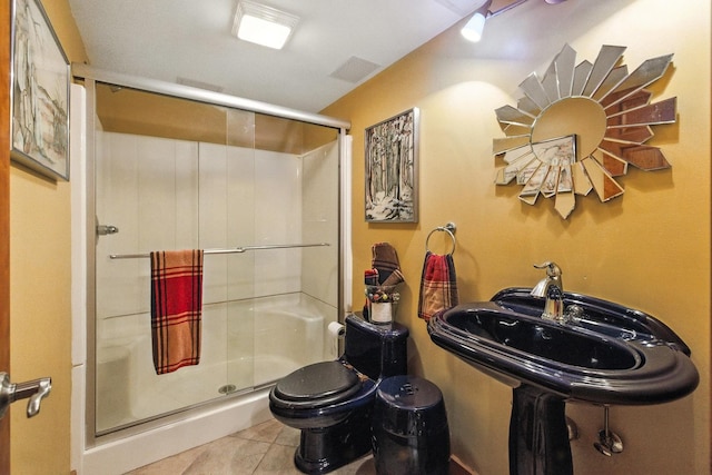 14N924 White Pines Ln, Hampshire, IL 60140 - bathroom with a shower stall and tile patterned floors