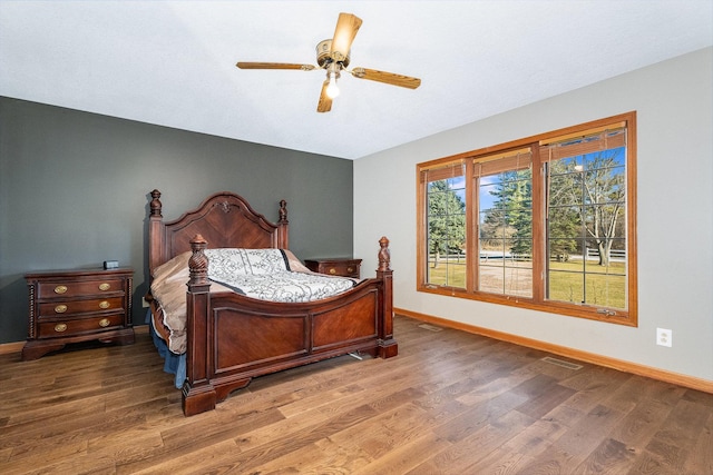 17707 W 113th Hwy, Custer Park, IL 60481 - bedroom with wood finished floors and ceiling fan