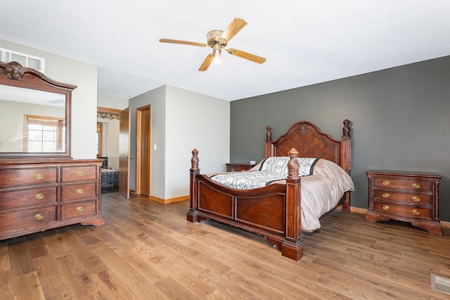 17707 W 113th Hwy, Custer Park, IL 60481 - bedroom with light wood-type flooring and ceiling fan