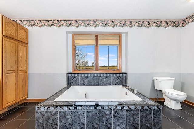 17707 W 113th Hwy, Custer Park, IL 60481 - full bathroom featuring a garden tub and tile patterned floors