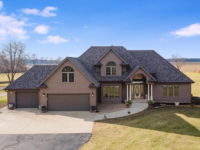 17707 W 113th Hwy, Custer Park, IL 60481 - traditional-style home with concrete driveway, a front lawn, roof with shingles, and a garage