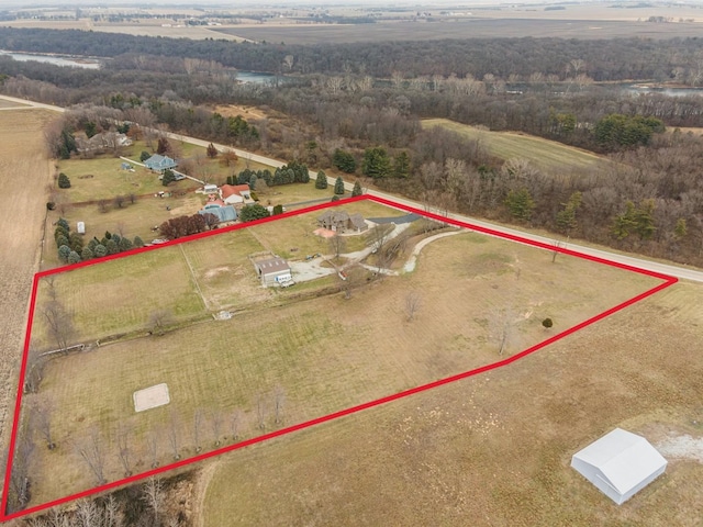 17707 W 113th Hwy, Custer Park, IL 60481 - aerial view of sparsely populated area with property parcel outlined