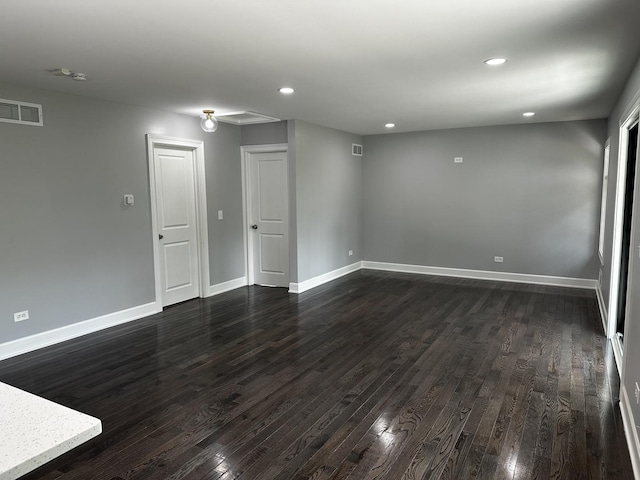 2212 N 2829th Rd, Marseilles, IL 61341 - empty room with dark wood finished floors and recessed lighting