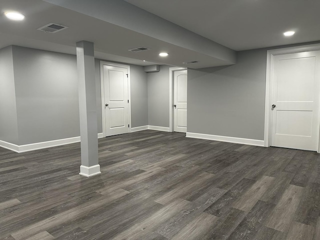 2212 N 2829th Rd, Marseilles, IL 61341 - finished below grade area with dark wood-style flooring and recessed lighting