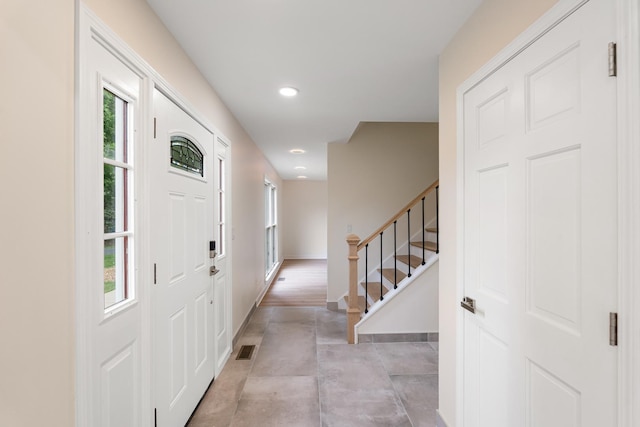 747 Jamestowne Ct, Sleepy Hollow, IL 60118 - foyer featuring plenty of natural light, recessed lighting, and stairway