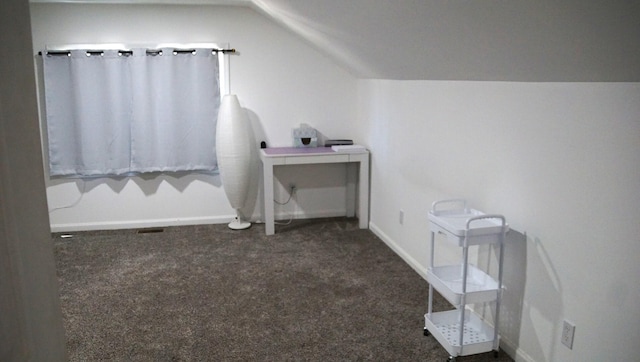 459 Talma St, Aurora, IL 60505 - carpeted bedroom with lofted ceiling and baseboards