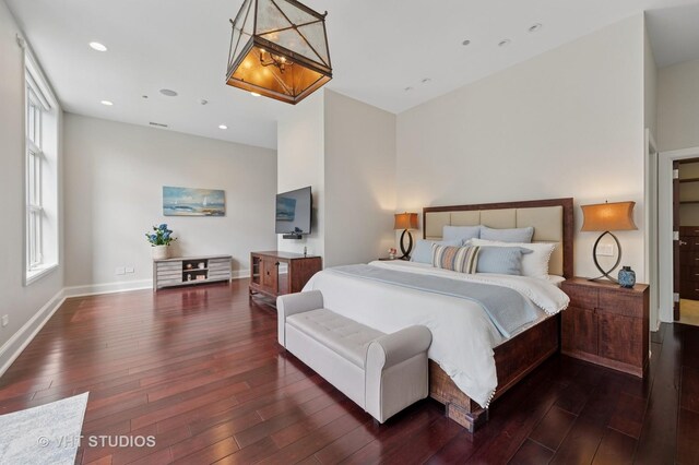 417 E N Water St, Chicago, IL 60611 - bedroom with hardwood / wood-style flooring and recessed lighting