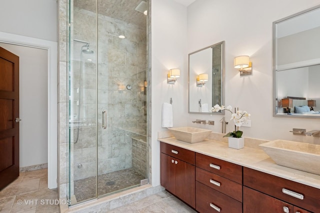 417 E N Water St, Chicago, IL 60611 - full bath featuring double vanity and a stall shower