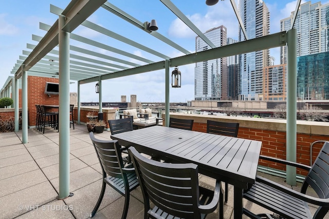 417 E N Water St, Chicago, IL 60611 - view of patio / terrace with a view of city and outdoor dining space