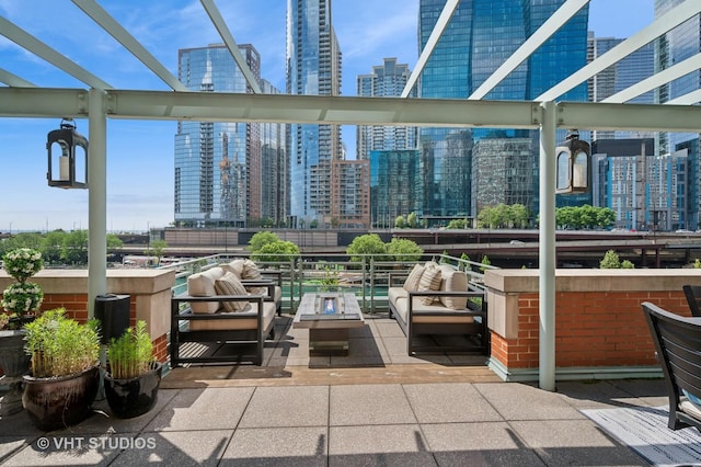 417 E N Water St, Chicago, IL 60611 - view of patio with a view of skyline and an outdoor living space