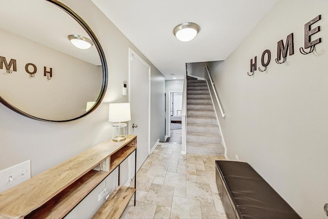 2743 N Wayne Ave Unit B, Chicago, IL 60614 - hallway featuring stairs and baseboards