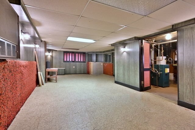 7851 W Cressett Dr, Elmwood Park, IL 60707 - finished below grade area featuring a paneled ceiling and carpet floors