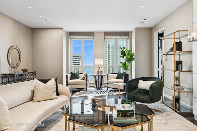 11 E Walton St Unit 4902, Chicago, IL 60611 - living area with wood finished floors and recessed lighting