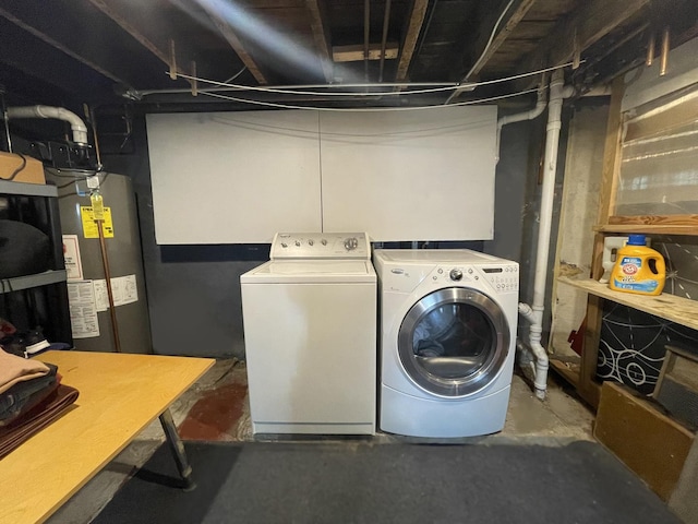 3401 W Beach Ave, Chicago, IL 60651 - washroom with water heater and independent washer and dryer