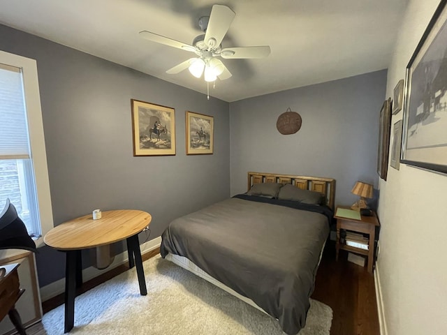 3401 W Beach Ave, Chicago, IL 60651 - bedroom with ceiling fan and wood finished floors