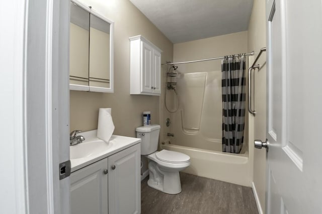 6072 Nimtz Ct, Loves Park, IL 61111 - full bathroom with wood finished floors, vanity, and shower / bathtub combination with curtain