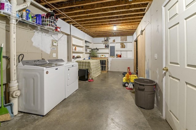 6072 Nimtz Ct, Loves Park, IL 61111 - unfinished basement featuring washer and clothes dryer