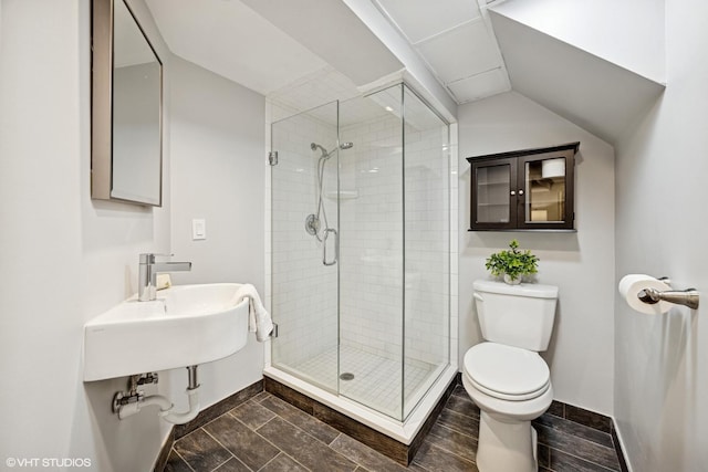 4628 Grand Ave, Western Springs, IL 60558 - full bath featuring a stall shower and vaulted ceiling